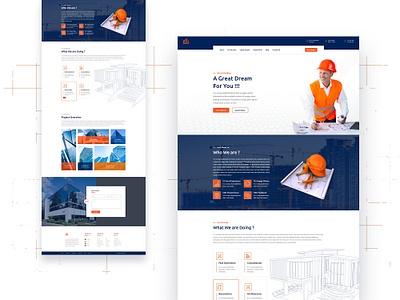 Construction Company Website construction construction website psd web template realestate realestate website renovation uiux web page website design