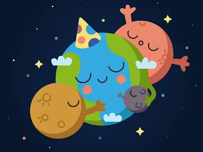 Earth Day 2021 🌍 adobe illustrator character earth earth day illustration mars moon planet vector venus