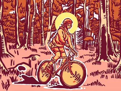 Cycling in the Forest african afro afropunk bicycle blob design illustration johannesburg southafrica southafrican vector