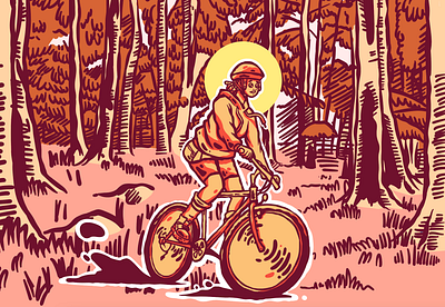 Cycling in the Forest african afro afropunk bicycle blob design illustration johannesburg southafrica southafrican vector