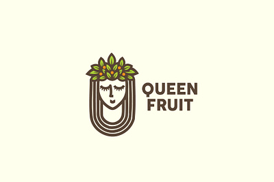 Queen fruit logo design app branding company food illustration fruit logo fruit shop health icon illustration king logo logo logomark monogram monoline queen logo redesign shop vector vegan logo woman