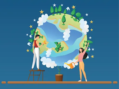 Earth Day art comic design flat graphic design illustration illustrator vector