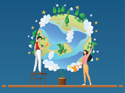 Earth Day art comic design flat graphic design illustration illustrator vector