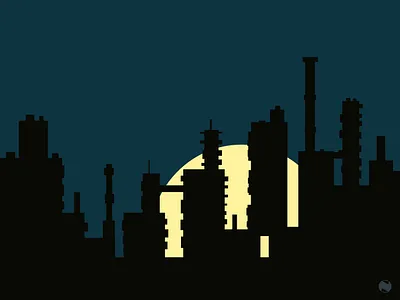 Industrial Night design flat illustration minimal