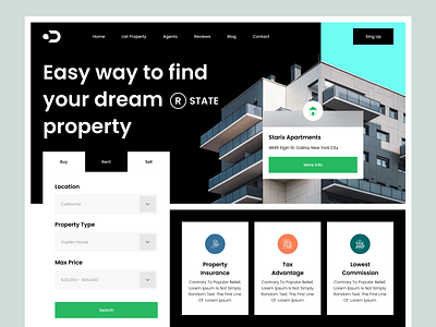 Real Estate Web Header animation apartment app architecture branding buy hero housing minimal modern ui property property management real estate rent rental property sell ui ux web website