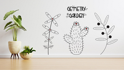 Scandinavian Floral Illustration black and white botany cactus illustration flat illustration flower art flower clipart flower illustration flowers flowers illustration geometric design illustraion illustration 2d line illustration lineart minimalist scandinavian design scandinavian style vector vector illustration web illustration