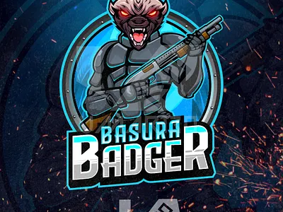 Honey badger angry badger badger esports logo esports logos honey badger logo design mascot logo twitch logo