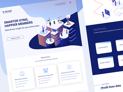 D fetch page clean design desktop fitness gym gym app interaction interface landing layout minimal ui userexperience ux uxdesign web