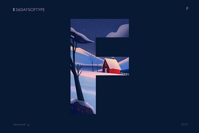 36 Days of type : F 36daysoftype design graphic design illustration illustrator landscape snow typography vector illustration