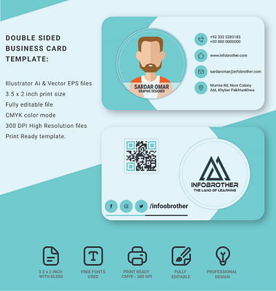 Pro Double-sided business card appdesign appdeveloper behance business card design business cards colorpalette dailyui dribbble graphicdesign interface ios mobileapp ui uidesign uiux userexperience userinterface ux uxdesign visiting card