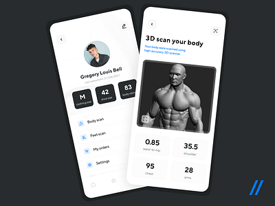 3D Body Scanner App 3d 3d modeling 3dmodel app body body scan chest design mobile model mvp online purrweb react native scan scanning size startup ui ux