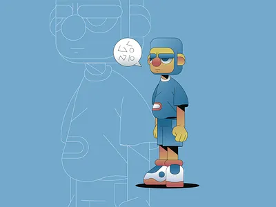 Oh boy flat gradient illustration illustrator minimal simple