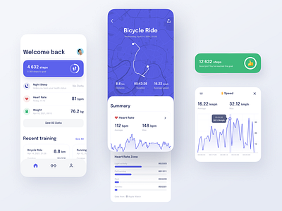 Fitness App app app design concept design figma fitness mobile mobile app mobile ui running ui ux