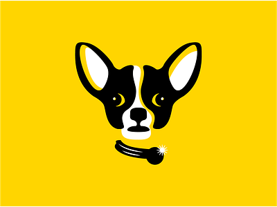 Chihuahua black branding dog doggy logo negative space pet puppy yellow