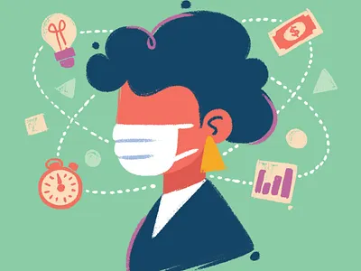 Illustration for Courier Magazine business economics editorial finance illustration money painted startup textured