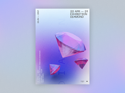 Diamond Poster 3d 3d modeling b3d blender 3d blender3d design diamond graphic graphic design minimal poster poster a day poster art poster design typogaphy