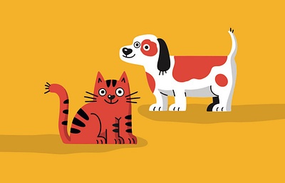 Illustration of dog and cat for packaging pet products cat character cute cute illustration design digital dog doggy flat flat design flat illustration flatdesign illustrator kitty package packaging design pet pet care petshop vector