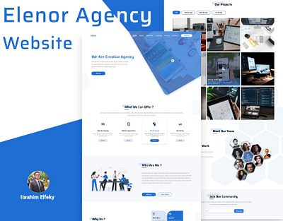 Elenor Agency Webstie New UI Design Daily UI agency website blue branding dailyui design dribbble illustration landing page landing page design minimal ui uidesign ux ux ui ux design uxdesign uxui web webdesign