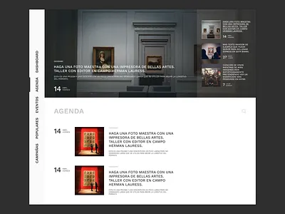 Museum events website art blur clean concept design flat incomplete minimal museum showcase sketch ui ux wip