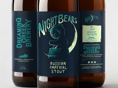 Nightbears Released beer design digital illustration illustration label lettering packaging woodcut