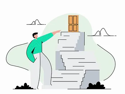 Startup Unique: GIF 5 animation clouds collaborate collaboration content marketing door explainer animation freelancer gif gif animation heavenly illustration motion design motion graphic motiongraphics stairway startup branding startup logo startup marketing video animation