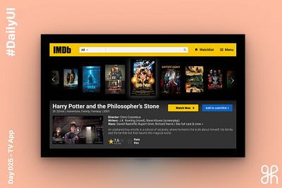 Daily UI challenge day 25 - TV App dailyuichallenge tvapp