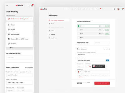 Mp3million: Add money album apple music artists band bitcoin chart creditcard giftcard itunes music music interface music ui onecard paypal player spotify