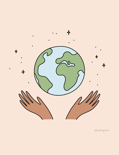 Happy Earth Day! earth earth day eco eco conscious globe hands illustration no planet b planet sustainability zero waste
