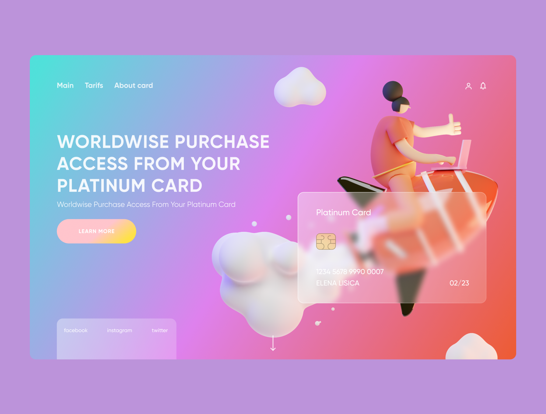Concept for bank card bank card concept design glassmorphism ui