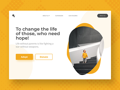 Orphanage Website Concept 👤 design designer minimal orange orphan orphanage ui uiux ux website yellow