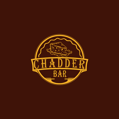 Chadder Bar Logo | Food Logo acestudiotech asian food businesslogodesigners cheese flat food and beverage food logo food logo design freelancer freelancer logo indian food logo maker logo maker online logo mark minimal monogram logo pizza pizza logo resturant logo vector