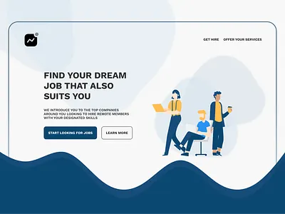Hirefy card clean concept cover design flat hiring hiring platform job landing minimal presentation sketch ui vacancy