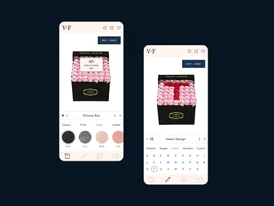 ECOMMERCE // FLOWER CUSTOMIZER build your own customize product customizer ecommerce feminine flowers pink plants product builder shopify ui uiux design web design