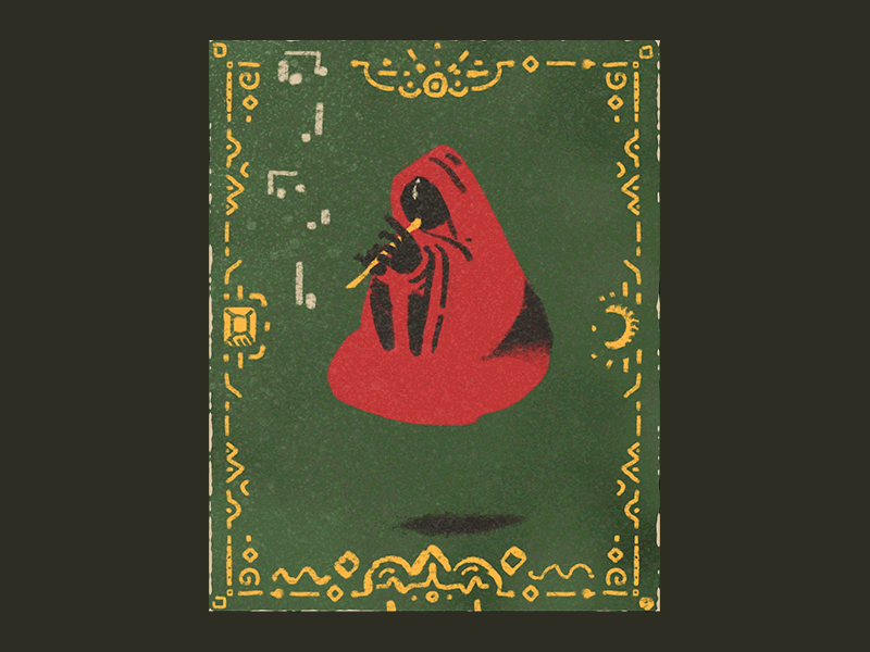 Flute animation design drawing flute illustration motion music mystic occult procreate yogi