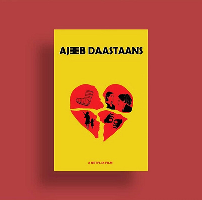 MINIMAL POSTER OF AJEEB DASTAANS animation app branding design films icon illustration illustrator logo minimal movie poster poster design typography ui ux vector web