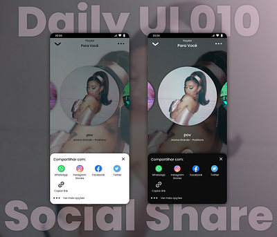 Daily UI 010 - Social Share dailychallenge dailyui figma interface mobile socialshare ux ui