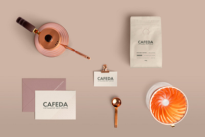 CAFEDA branding brand idenity branding business card design coffee coffee shop food and drink logo design minimal organic food packaging design typography