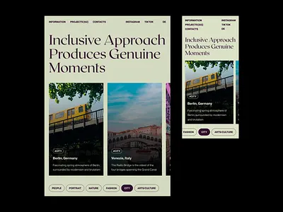 Projects Page Responsive 2022 trends adaptive art direction clean creative design folio mobile mobile version personal photographer responsive responsive design ui ui elements uidesign ux web web design website ui