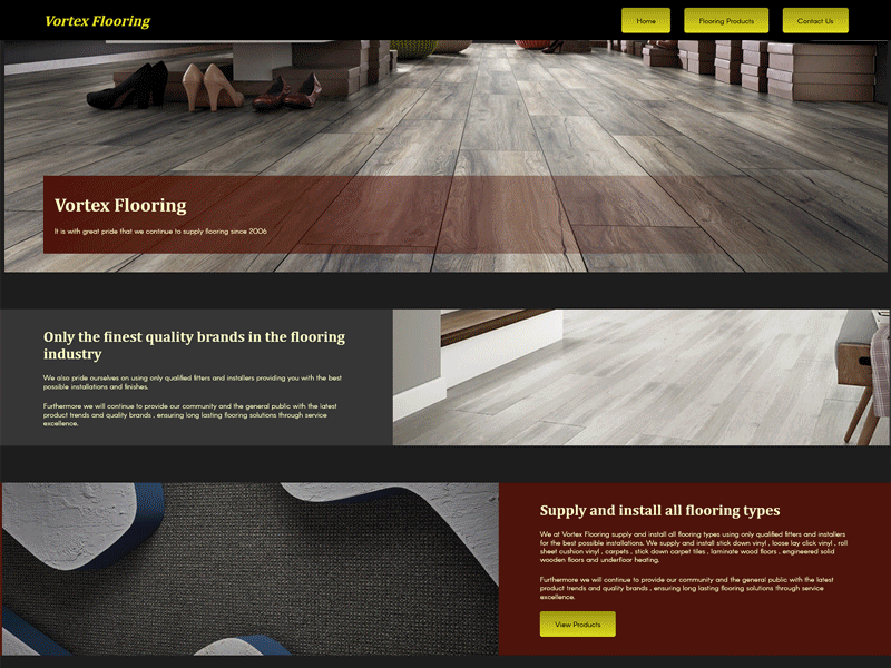 Vortex Flooring Website Desktop 2019 design dribbble floor flooring flooring supplies flooring supply shop web web design webdesign website website builder website concept website design website development website template websites