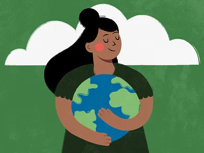 HAPPY EARTH DAY 🌎 earth earthday environment female flat illustration flat illustrations girl happy earth day illustration illustration digital nature planet planet earth save the planet texture world