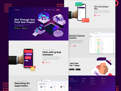 FYPeek - Final Year Project Helper 3d landing page landing page landing page design saas saas landing page web design