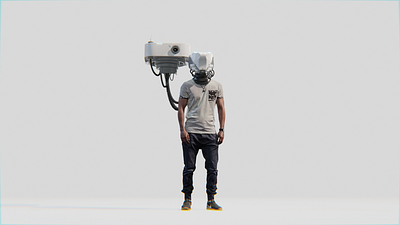 Plugged In 3d art b3d blender blender3d character design drone helmet human personal robot scifi scifiart