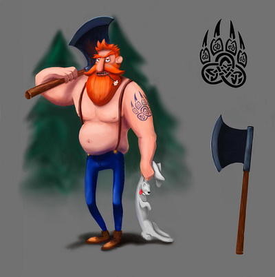 Woodcutter - character design adobe photoshop character character design childrens book design illustration