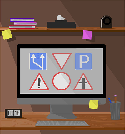 Illustration for School website adobe illustrator design flat design illustration imac vector