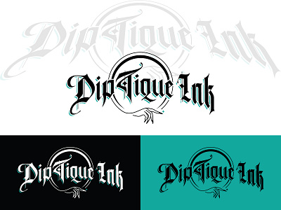 Diptique Ink Nails brand design branding design gothic gothic font heraldic illustration logo luxury retro typography vintage vintage logo