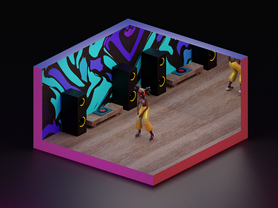 Ready to dance!! 3d art 3d modeling blender 3d blender3d blender3dart blendercycles dribble dribble shots illustration low poly lowpoly