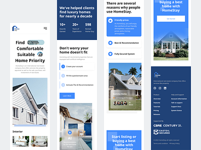 HomeStay - Real Estate Responsive Landing Page agency apartment building clean corporate design house minimalist mobile responsive pattern photo property property management real estate realtor residence responsive ui web design website