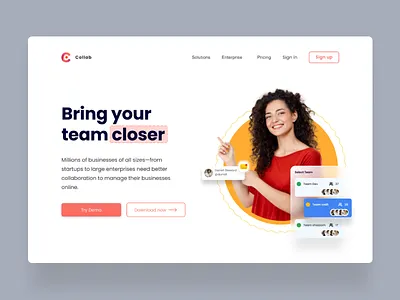 Collab Web UI Design app design figma typography ui ui design uidesign uiux ux web