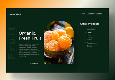 Nature's Best branding design food foodie fruit hero section online shop online store organic food organic products ui uiux uiuxdesign ux ux design web design webdesign website