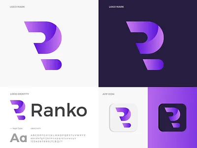 Modern colorful "R" letter logo Ranko abstract logo app icon brand identity branding colorful company creative logo logo design logo designs logo mark logo set logotype modern logo r logo design ranko ranko